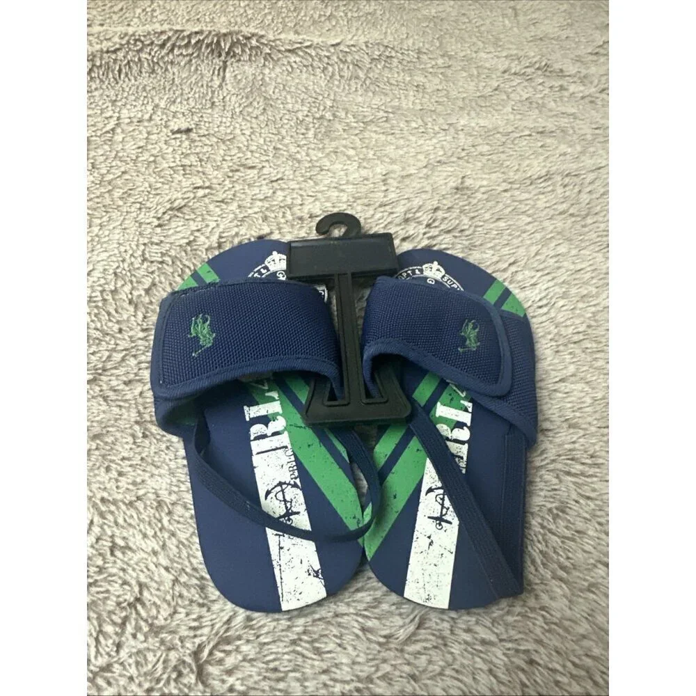 Polo Ralph Lauren Kids Shoes 10 Slide w/ Strap Slip On Sandals Blue